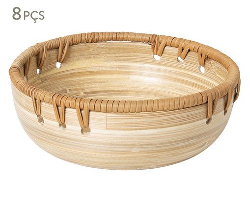 Jogo de Bowls Duo Rattan Natural, Bege | WestwingNow