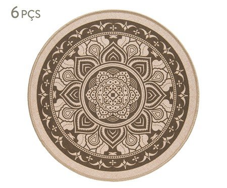 Jogo de Lugar Americano Mandala Taupe | Westwing