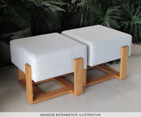 Pufe em Linho Prism - Transparente | Westwing