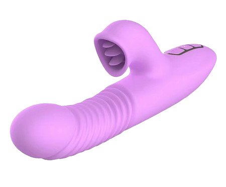 Vibrador Vai e Vem e Língua com Aquecimento Flick - Roxo | Westwing
