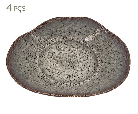 Jogo de Saladeira em Porcelana Suolo Bege e Marrom | Westwing