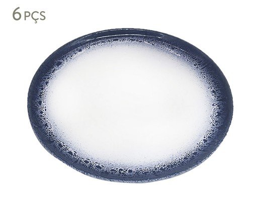 Jogo de Prato em Porcelana Crique Branco e Azul, white | WestwingNow