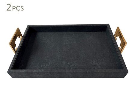 Jogo de Bandejas Decorativas Obscurité Preto | Westwing