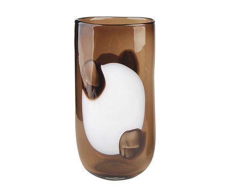 Vaso Decorativo Rayana Marrom e Branco