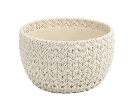 Vaso Decorativo Panier Branco Pequeno