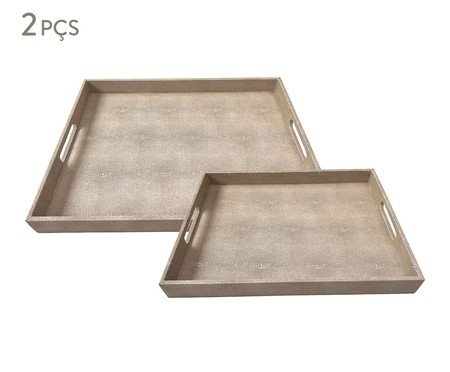 Jogo de Bandejas Decorativas Naturel Bege | Westwing