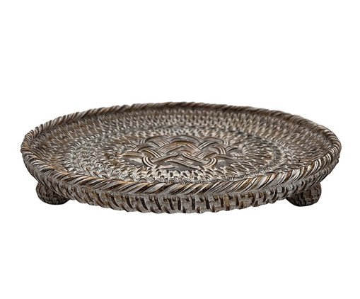 Bandeja Decorativa Tramada Girare Marrrom e Branco, brown | WestwingNow