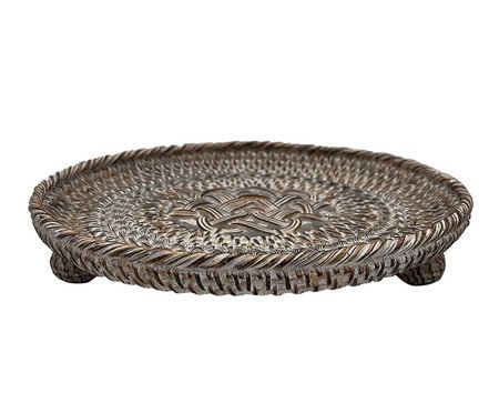Bandeja Decorativa Tramada Girare Marrrom e Branco | Westwing