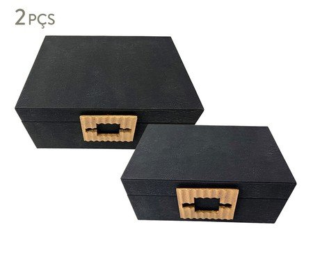 Jogo de Caixas Decorativas Champs Preto | Westwing