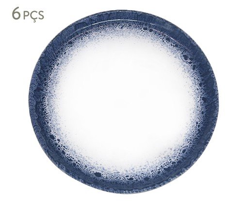 Jogo de Prato em Porcelana Mystique Branco e Azul, blue | WestwingNow