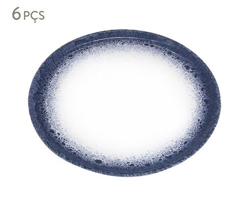 Jogo de Prato em Porcelana Mystique Branco e Azul, blue | WestwingNow