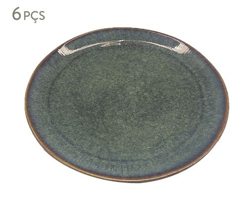 Jogo de Prato em Porcelana Sinus Verde e Bege, green | WestwingNow