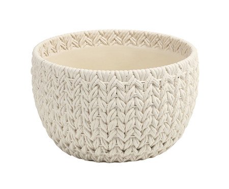Vaso Decorativo Panier Branco Médio | Westwing