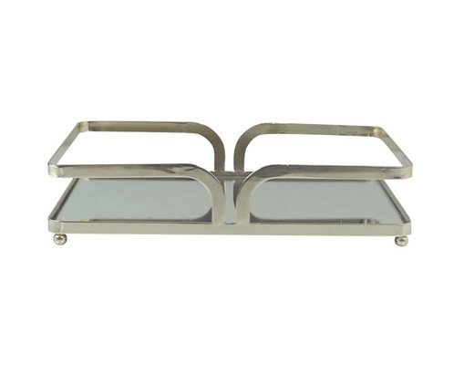 Bandeja Decorativa com Espelho Elegans Prata Pequena, silver or metallic | WestwingNow