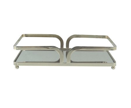 Bandeja Decorativa com Espelho Elegans Prata Pequena | Westwing