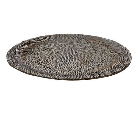 Bandeja Decorativa Tramada Discret Marrrom e Branco | Westwing