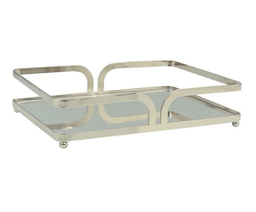 Bandeja Decorativa com Espelho Elegans Prata Média, silver or metallic | WestwingNow