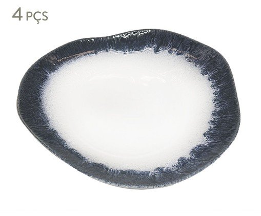 Jogo de Saladeira em Porcelana Marin Branco e Azul, white | WestwingNow