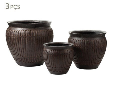 Jogo de Vasos Decorativos Terreux Marrom | Westwing