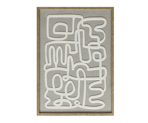Quadro Decorativo em Linho Désordre Cinza e Branco, grey | WestwingNow
