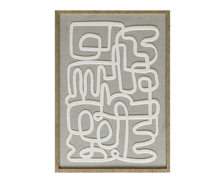 Quadro Decorativo em Linho Désordre Cinza e Branco | Westwing