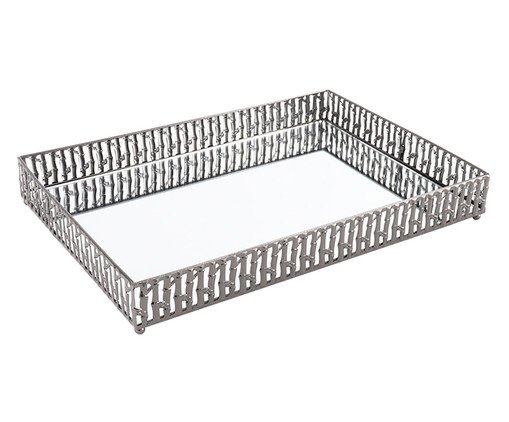 Bandeja Decorativa com Espelho Nobile Prata Grande, silver or metallic | WestwingNow