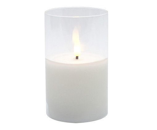 Vela Decorativa de LED Torche Branco Pequena, white | WestwingNow