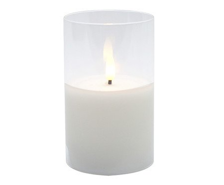 Vela Decorativa de LED Torche Branco Pequena | Westwing