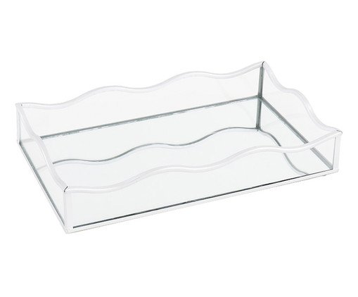 Bandeja Decorativa com Espelho Exquis Prata Pequena, silver or metallic | WestwingNow