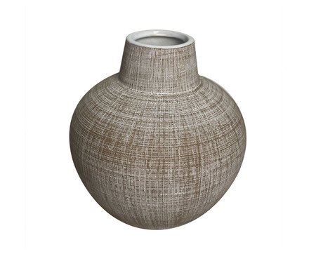 Vaso Decorativo Cinzelo Marrom e Branco | Westwing