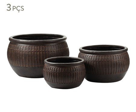 Jogo de Vasos Decorativos Silex Marrom | Westwing