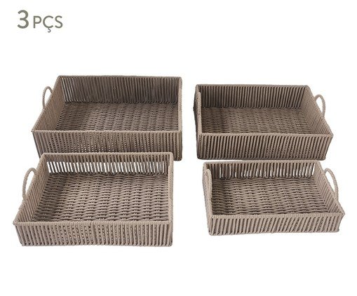 Jogo de Bandejas Decorativas Intrecciare Bege, beige | WestwingNow