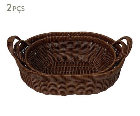 Jogo de Cestas Decorativa Paglia Marrom Escuro | Westwing