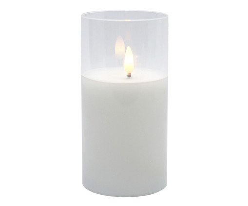 Vela Decorativa de LED Torche Branco Média, white | WestwingNow