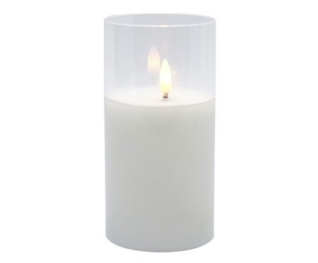 Vela Decorativa de LED Torche Branco Média | Westwing