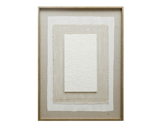 Quadro Decorativo em Linho Piazza Bege e Branco, white | WestwingNow