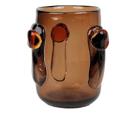 Vaso Decorativo Detalia Marrom Pequeno