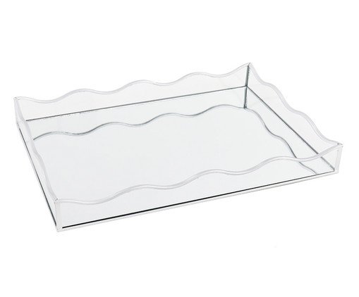 Bandeja Decorativa com Espelho Exquis Prata Grande, silver or metallic | WestwingNow