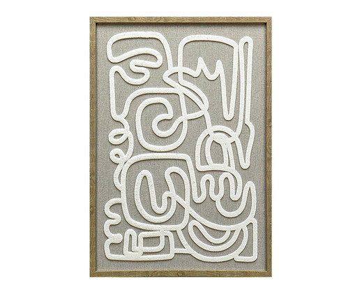 Quadro Decorativo em Linho Disordine Cinza e Branco, grey | WestwingNow
