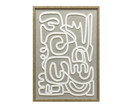 Quadro Decorativo em Linho Disordine Cinza e Branco | Westwing