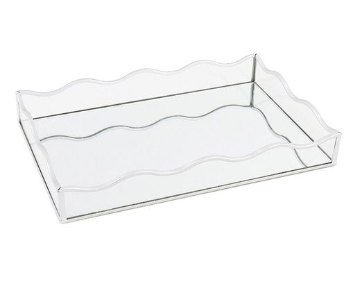 Bandeja Decorativa com Espelho Exquis Prata Média, silver or metallic | WestwingNow