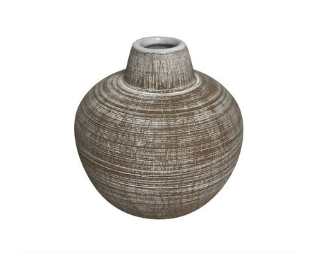 Vaso Decorativo Cinzelo Marrom e Branco | Westwing