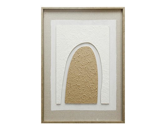 Quadro Decorativo em Linho Arc Bege e Branco, white | WestwingNow
