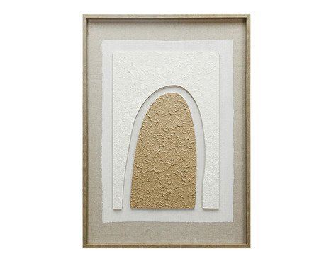 Quadro Decorativo em Linho Arc Bege e Branco