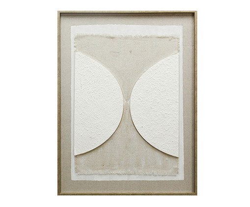 Quadro Decorativo em Linho Dal fronte Bege e Branco, white | WestwingNow