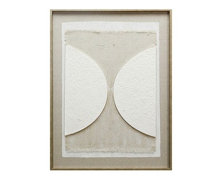 Quadro Decorativo em Linho Dal fronte Bege e Branco