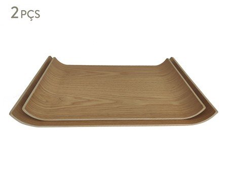 Jogo de Bandejas Decorativas Arbor Marrom | Westwing