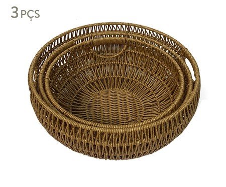 Jogo de Cestas Decorativa Naturalis Marrom Claro | Westwing