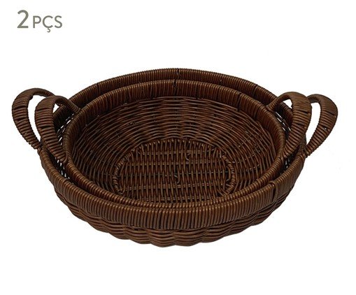Jogo de Cestas Decorativa Naturel Marrom Escuro, brown | WestwingNow