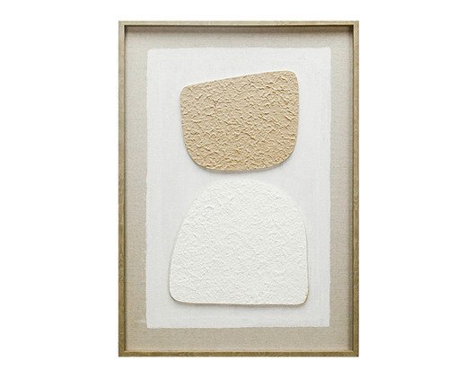 Quadro Decorativo em Linho Empilé Bege e Branco, white | WestwingNow